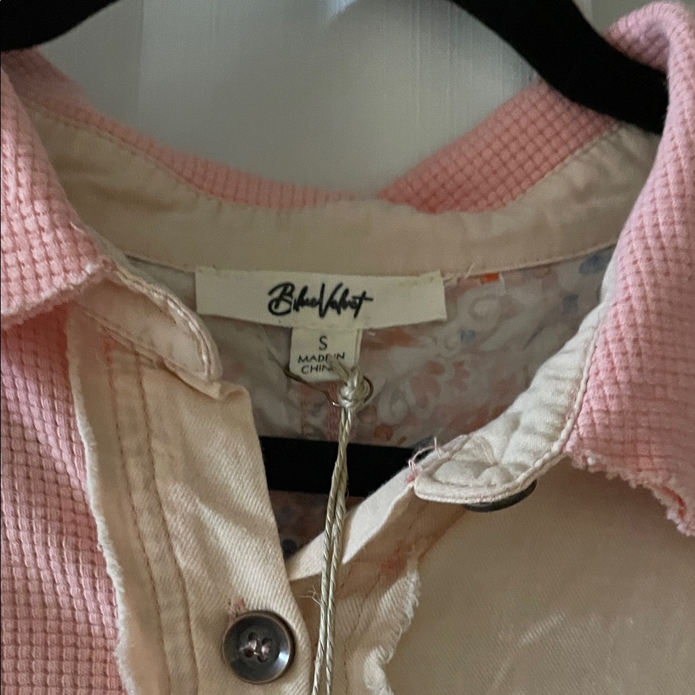 Bohemian Patchwork Button-Up Blouse NWT - image 3